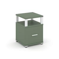 Concept Тумба приставная 1 распаш. фасад с надставкой CN.TUP-005 W Кобо/Металл Белый 420*420*583