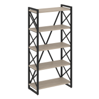 Loft Стеллаж на рег. опорах-5 полок VR.L-MST.O-5.8 Дуб Аттик/Металл Черный 800*400*1650