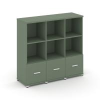 Concept Шкаф 3 узкие секции, 3 ниши CN.STU-331 W Кобо/Металл Белый 1252*420*1186