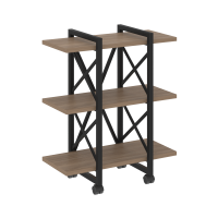 Loft Стеллаж на колесных опорах-3 полки VR.L-MST.K-3.4V Дуб Аризона/Металл Черный 800*400*968