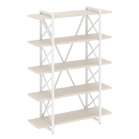 Loft Стеллаж на рег. опорах-5 полок VR.L-MST.O-5.8V Денвер Светлый/Металл Белый 1200*400*1650
