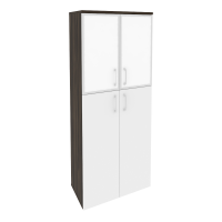 Onix Шкаф высокий широкий O.ST-1.7 R white Дуб Мали/Белый Бриллиант/Стекло White 800*420*1977