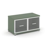 Concept Тумба приставная широкая 2 ящ.+1 распаш. фасад с надставкой узкой CN.TSP-005 W Дуб Винченцо/Антрацит/Металл Белый 836*420*583