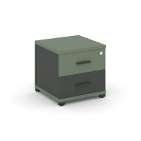 Concept Тумба приставная 2 ящ. CN.TUP-001 A Кобо/Антрацит/Металл Антрацит 420*420*416