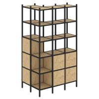 Loft Угловой внешний стеллаж наборный VR.L-54 Тиквуд Светлый/Металл Черный 862*1278*2280