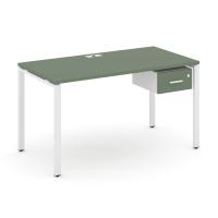 Concept Стол рабочий с подвесной тумбой с одним ящ. CN.SP-110 W Кобо/Белый Бриллиант/Металл Белый 1180*720*750