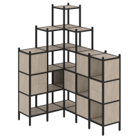 Loft Угловой внутренний стеллаж VR.L-43 Дуб Аттик/Металл Черный 1278*1694*2280