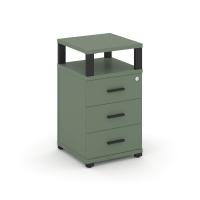 Concept Тумба приставная 3 ящ. с надставкой CN.TUP-003 B Кобо/Металл Черный 420*420*750