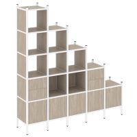 Loft Прямой стеллаж VR.L-23 Дуб Аттик/Металл Белый 2110*446*2280