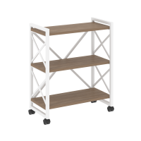 Loft Стеллаж на колесных опорах-3 полки VR.L-MST.K-3.8 Дуб Аризона/Металл Белый 800*400*968