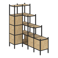 Loft Угловой внутренний стеллаж VR.L-42 Тиквуд Светлый/Металл Черный 862*1694*1869