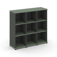 Concept Стеллаж 3 узкие секции, 3 ниши CN.STU-330 Кобо/Антрацит/Металл Антрацит 1252*420*1186