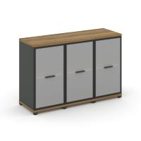 Concept Шкаф 3 узкие секции, 2 ниши CN.STU-233 RMB A Сандал Янтарный/Антрацит/Металл Антрацит/Сатин 1252*420*818