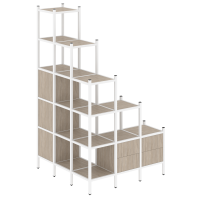 Loft Угловой внешний стеллаж наборный VR.L-59 Дуб Аттик/Металл Белый 1278*1278*2280