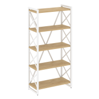Loft Стеллаж на рег. опорах-5 полок VR.L-MST.O-5.8 Тиквуд Светлый/Металл Белый 800*400*1650