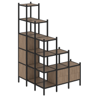 Loft Угловой внешний стеллаж наборный VR.L-59 Дуб Аризона/Металл Черный 1278*1278*2280