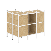 Loft Угловой внешний стеллаж наборный VR.L-51 Тиквуд Светлый/Металл Белый 862*1278*1047