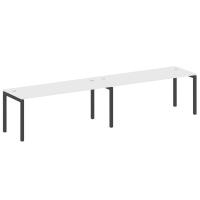 Metal System Quattro Рабочая станция на 2 места на П-образном м/к 50БП.СМ-2.5 Белый/Металл Антрацит 3600*720*750