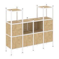 Loft Прямой стеллаж VR.L-14 Тиквуд Светлый/Металл Белый 1694*446*1458