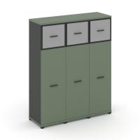 Concept Шкаф 2 узкие секции, 5 ниш CN.STU-526 W Сандал Янтарный/Антрацит/Металл Белый 836*420*1922