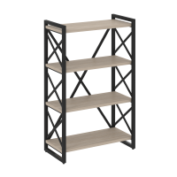 Loft Стеллаж на рег. опорах-4 полки VR.L-MST.O-4.8 Дуб Аттик/Металл Черный 800*400*1280