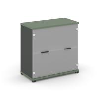 Concept Тумба приставная широкая 2 ящ.+1 распаш. фасад с надставкой широкой CN.TSP-006 B Сандал Янтарный/Антрацит/Металл Черный 836*420*583