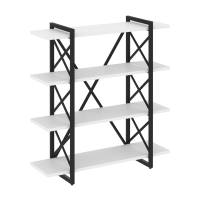 Loft Стеллаж на рег. опорах-4 полки VR.L-MST.O-4.8V Белый Бриллиант/Металл Черный 1200*400*1280