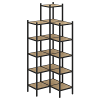 Loft Угловой внутренний стеллаж VR.L-46 Тиквуд Светлый/Металл Черный 862*862*2280