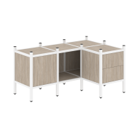 Loft Угловой внутренний стеллаж VR.L-26 Дуб Аттик/Металл Белый 1278*862*636