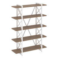 Loft Стеллаж на рег. опорах-5 полок VR.L-MST.O-5.8V Дуб Аризона/Металл Белый 1200*400*1650