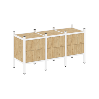 Loft Прямой стеллаж VR.L-06 Тиквуд Светлый/Металл Белый 1278*446*636