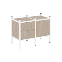 Loft Прямой стеллаж VR.L-01 Дуб Аттик/Металл Белый 862*446*636