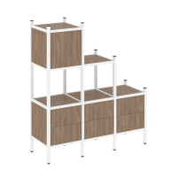 Loft Прямой стеллаж VR.L-12 Дуб Аризона/Металл Белый 1278*446*1458