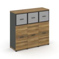 Concept Шкаф 3 узкие секции, 3 ниши CN.STU-334 RMB A Сандал Янтарный/Антрацит/Металл Антрацит/Сатин 1252*420*1186
