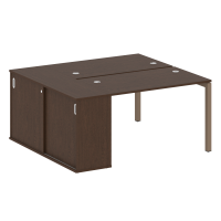 Metal System Quattro Рабочая станция с шкафом-купе на П-образном м/к 50БП.РС-СШК-1.2 Т Венге Цаво/Металл Мокко 1610*1475*750