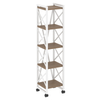 Loft Стеллаж на колесных опорах-5 полок VR.L-MST.K-5.4 Дуб Аризона/Металл Белый 400*400*1704
