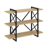 Loft Стеллаж на рег. опорах-3 полки VR.L-MST.O-3.8V Тиквуд Светлый/Металл Черный 1200*400*910