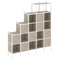 Loft Прямой стеллаж VR.L-25 Дуб Аттик/Металл Белый 2110*446*2280