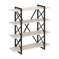Loft Стеллаж на рег. опорах-4 полки VR.L-MST.O-4.8V Денвер Светлый/Металл Черный 1200*400*1280