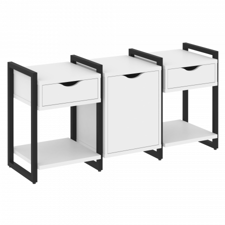 Loft Тумба на регулируемых опорах VR.L-TN-6.O Белый Бриллиант/Металл Черный 1440*460*719
