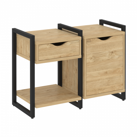 Loft Тумба на регулируемых опорах VR.L-TN-3.O Тиквуд Светлый/Металл Черный 970*460*719
