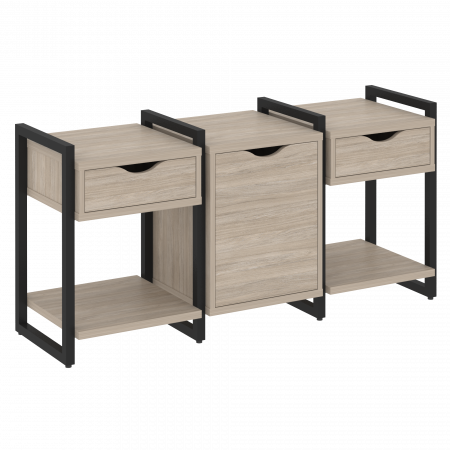 Loft Тумба на регулируемых опорах VR.L-TN-6.O Дуб Аттик/Металл Черный 1440*460*719