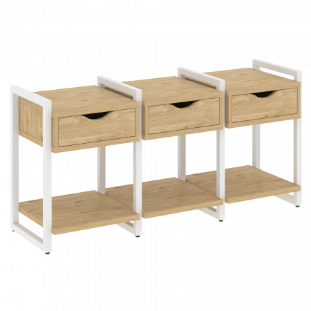 Loft Тумба на регулируемых опорах VR.L-TN-4.O Тиквуд Светлый/Металл Белый 1440*460*719