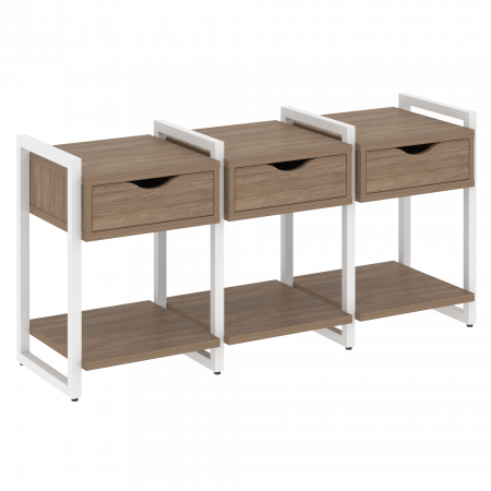 Loft Тумба на регулируемых опорах VR.L-TN-4.O Дуб Аризона/Металл Белый 1440*460*719
