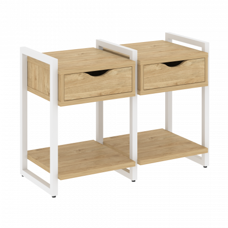 Loft Тумба на регулируемых опорах VR.L-TN-1.O Тиквуд Светлый/Металл Белый 970*460*719