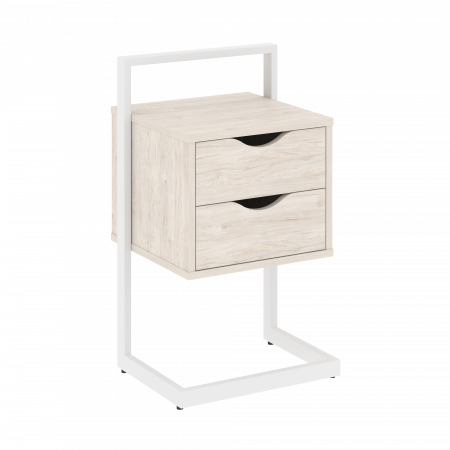 Loft Тумба приставная VR.L-PY2 Денвер Светлый/Металл Белый 450*409*792