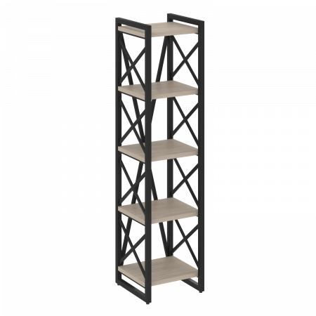 Loft Стеллаж на рег. опорах-5 полок VR.L-MST.O-5.4 Дуб Аттик/Металл Черный 400*400*1650