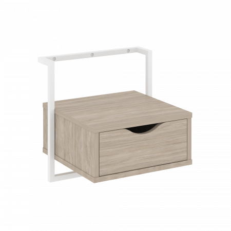 Loft Тумба навесная (крепление к стене) VR.L-SY1 Дуб Аттик/Металл Белый 450*409*450