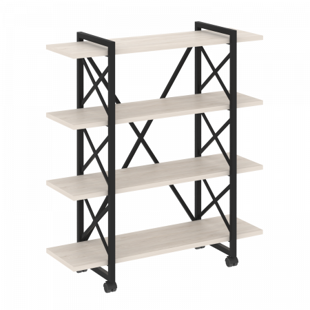 Loft Стеллаж на колесных опорах-4 полки VR.L-MST.K-4.8V Денвер Светлый/Металл Черный 1200*400*1334