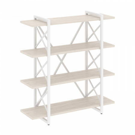 Loft Стеллаж на рег. опорах-4 полки VR.L-MST.O-4.8V Денвер Светлый/Металл Белый 1200*400*1280
